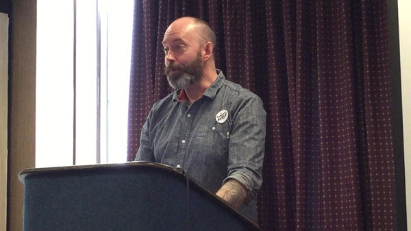 Michael Harren reading from Tentative Armor at Rainbow Book Fair