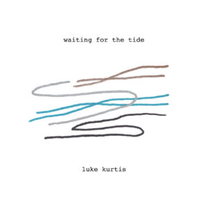 cover of "waiting for the tide" single featuring an abstract drawing that evokes a coastal shoreline