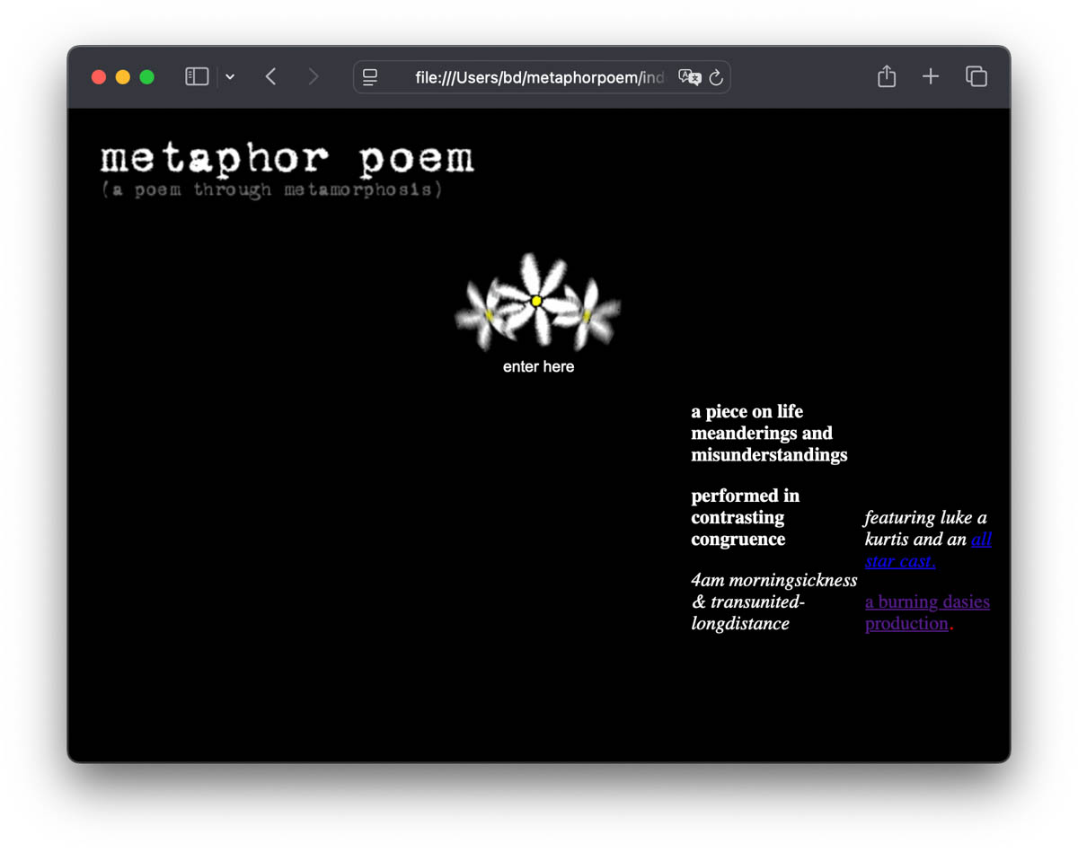 metaphor poem (1999)