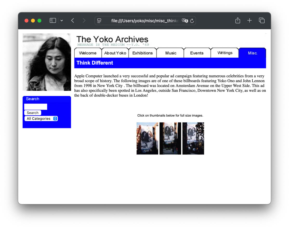 The Yoko Archives