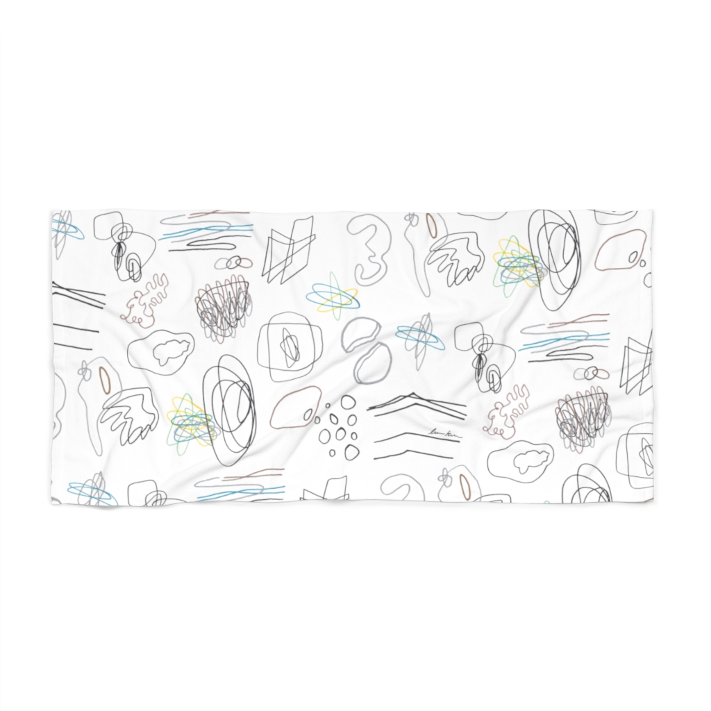 seaside magic beach towel white —